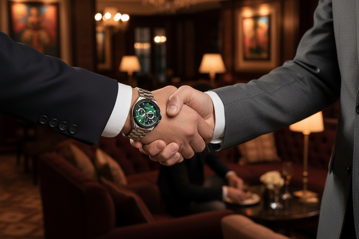 Curren Green Chronograph | שעון קורן ירוק כרונוגרף |