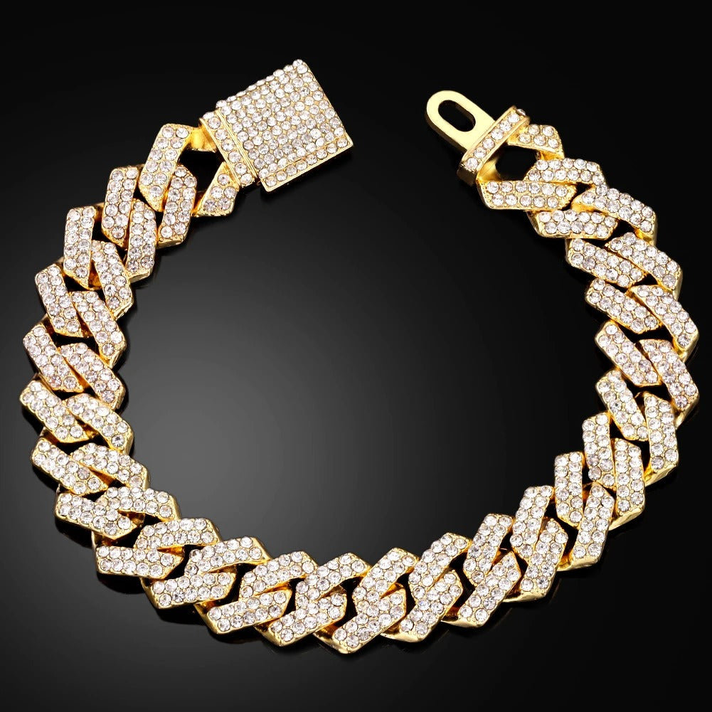 צמיד קובני לגברים — זהב וכסף | Cuban Link Bracelet